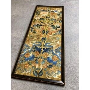 Beautiful 19th Century Chinese Silk on Silk Embroidery Panel - Custom Framed